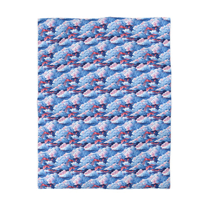 Azure Kumo Flow Microfiber Duvet Cover