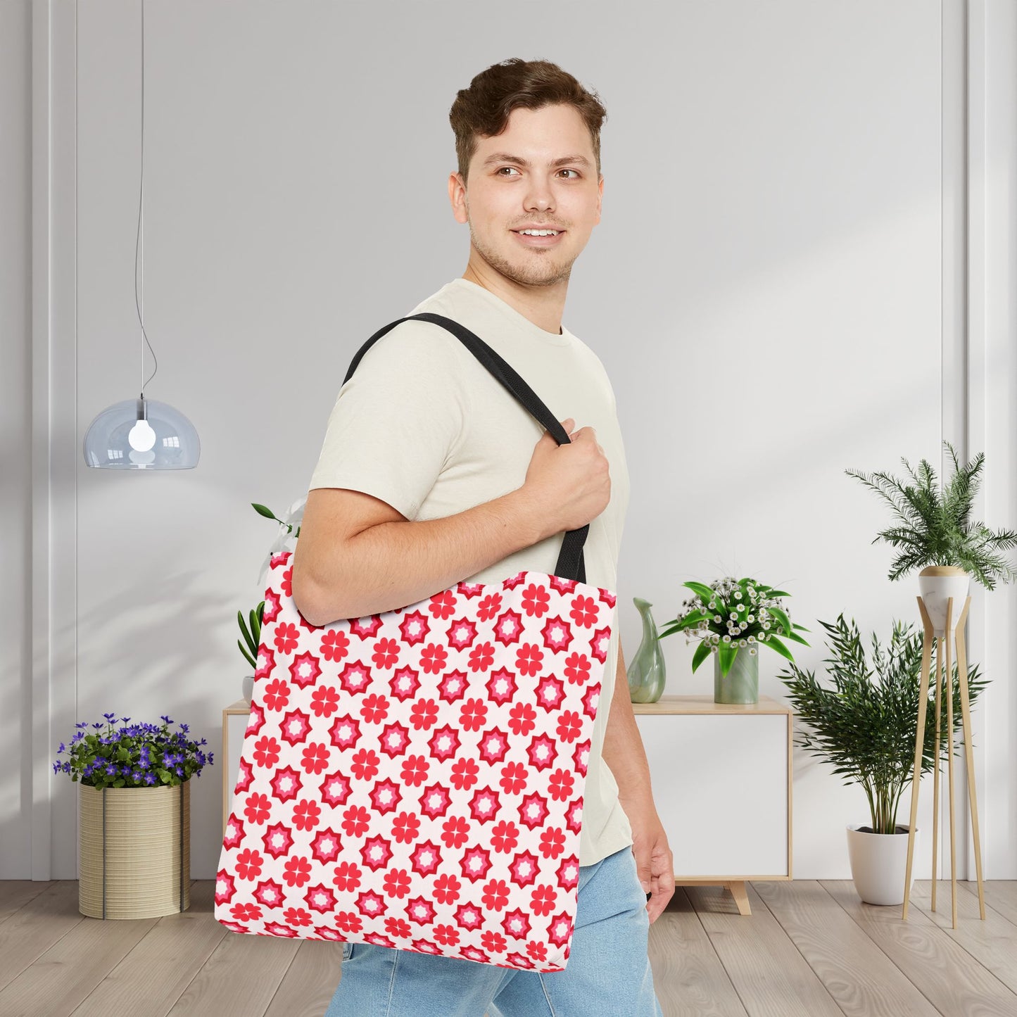 Scarlet Star Garden Canvas Tote Bag