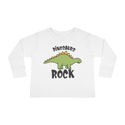 Dinosaurs Rock Toddler Long Sleeve Tee