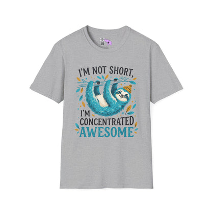 ""I'm Not Short I'm Concentrated Awesome (Sloth on Branch) Adult T-shirt