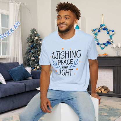 Hanukkah Wishing Peace & Light 3 Adult T-shirt