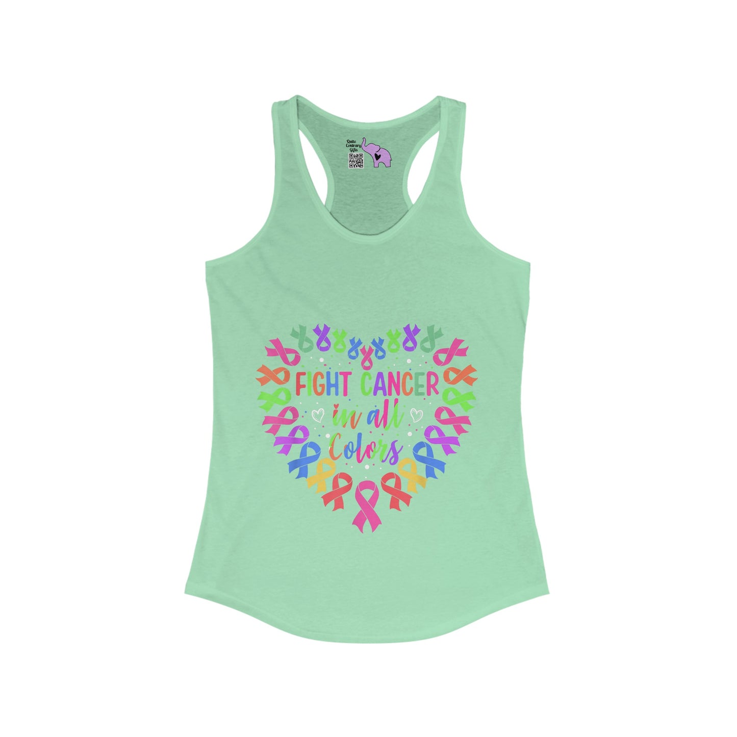 Fight Cancer in All Colors 12 Women's Ideal Racerback Tank