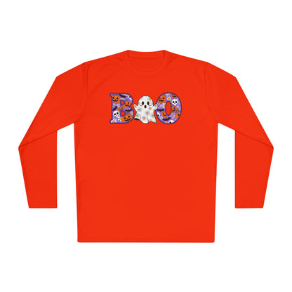 Cute Floral Boo w/Ghost Adult Long Sleeve Tee