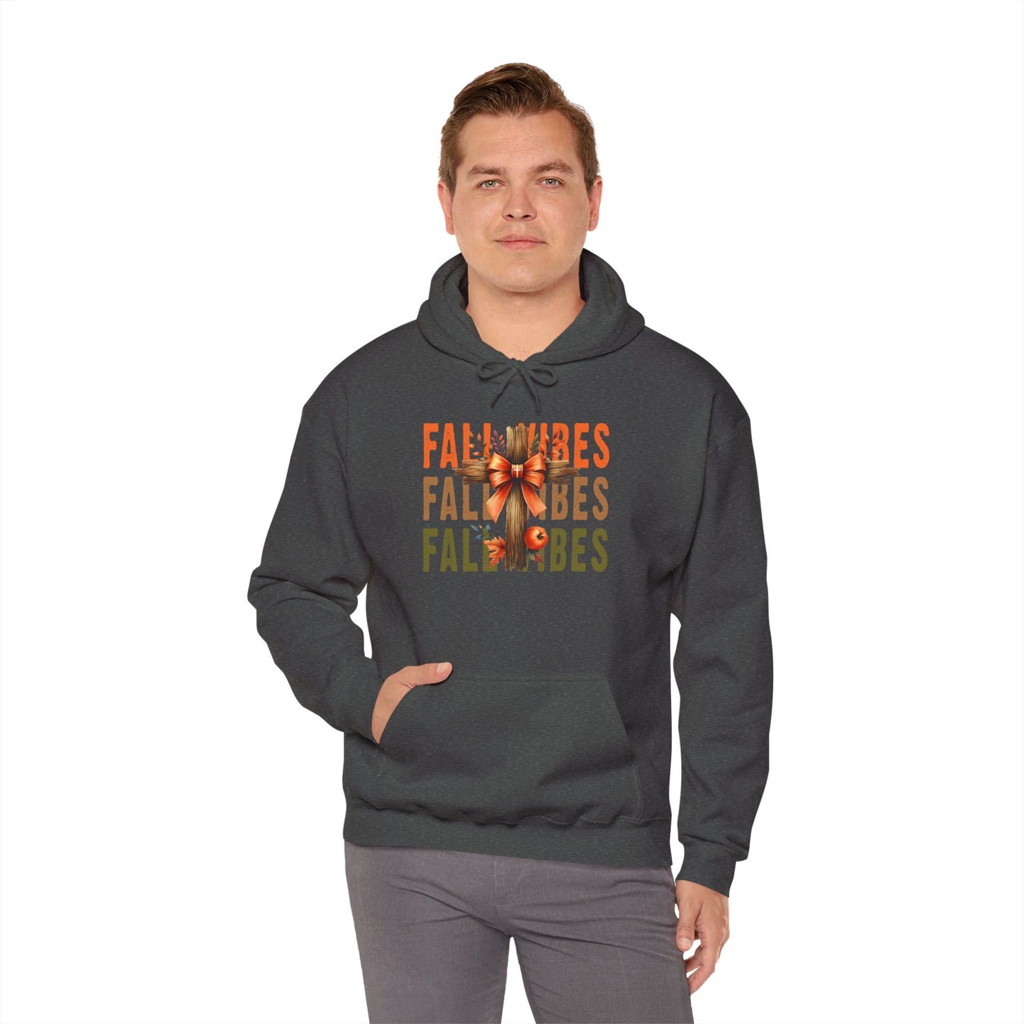 Fall Vibes Cross Heavy Blend™ Hooded Sweatshirt