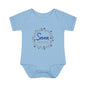 Blue Milestone Wreath Onesie-Seven Months