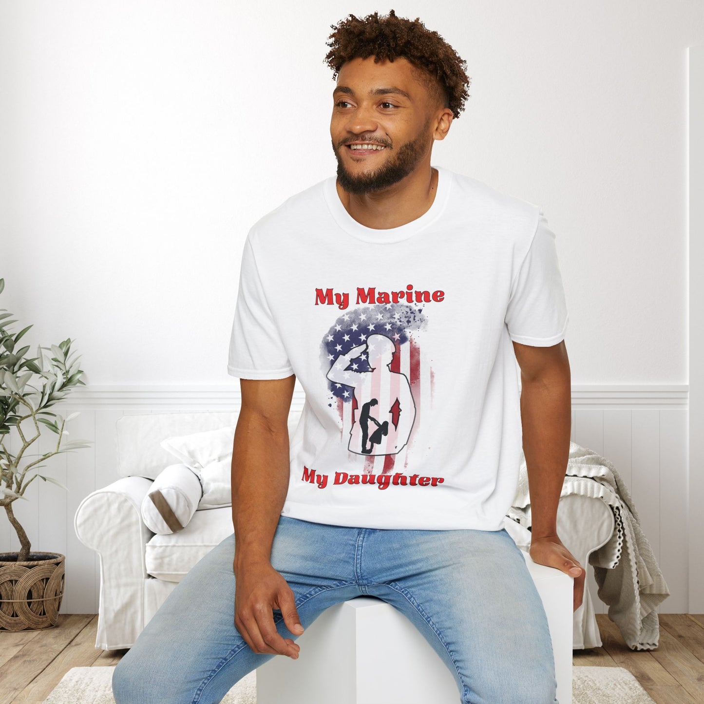 My Marine My Daughter (Dad) Adult T-shirt