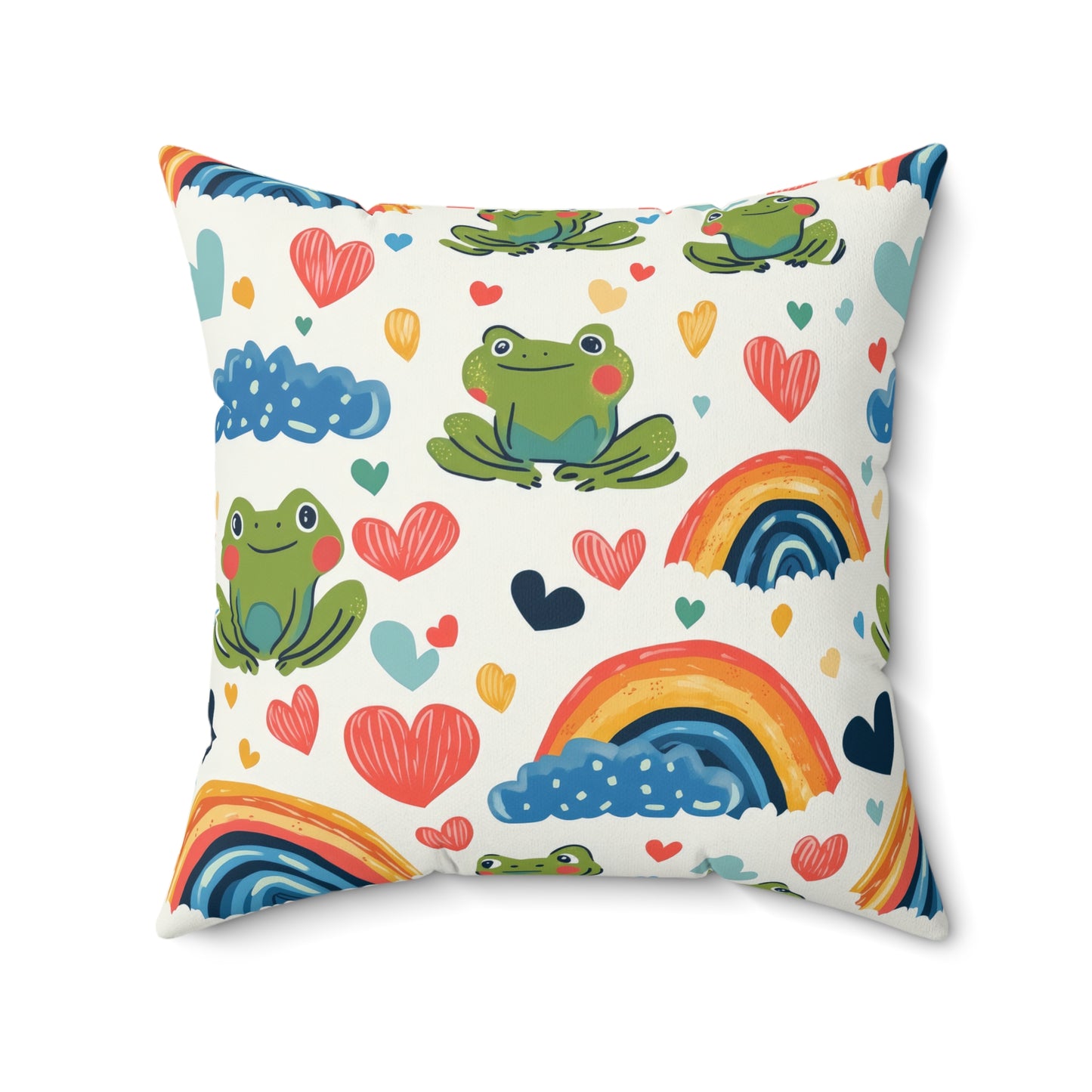 Ribbit Rainbows Throw Pillow
