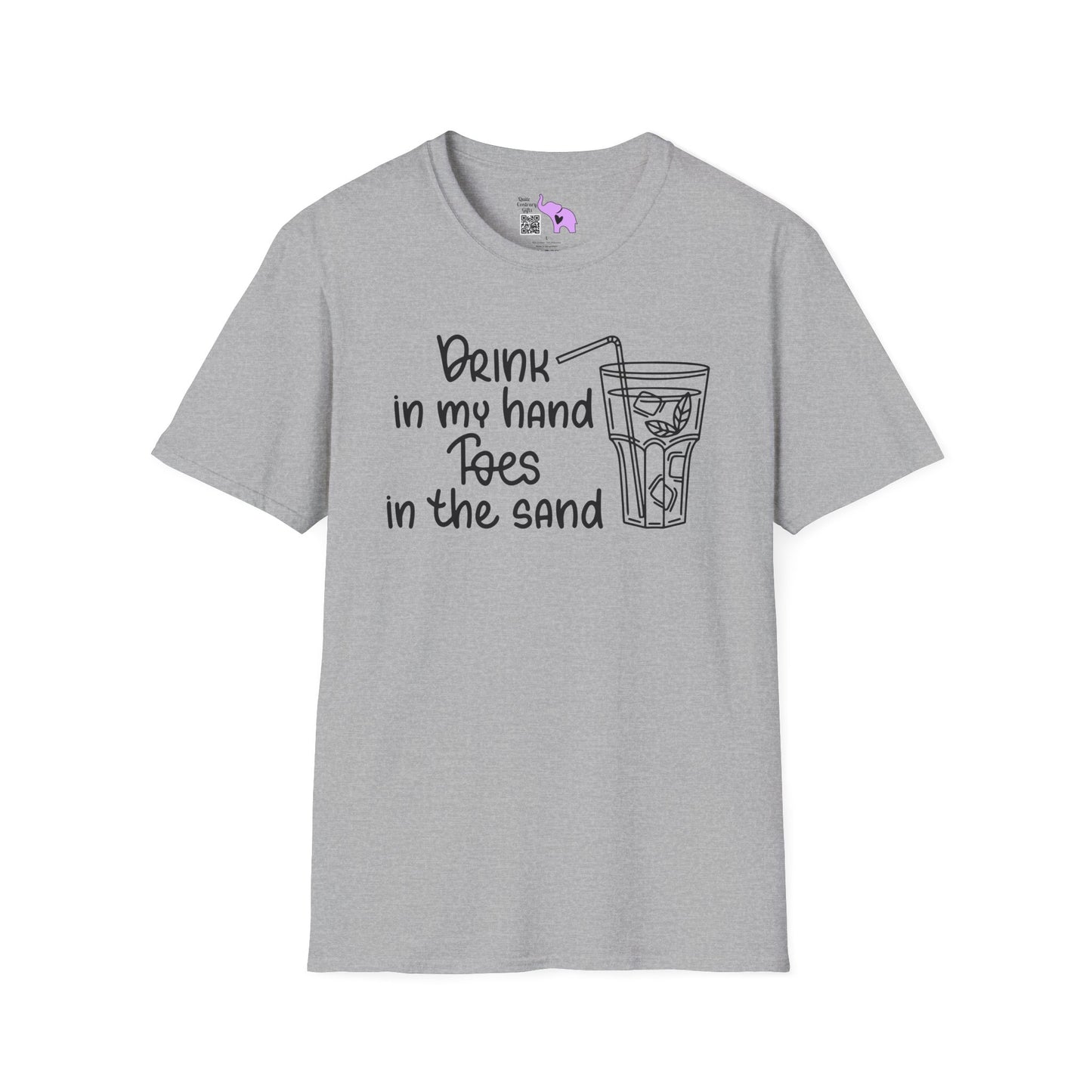 Drink In My Hand Toes In The Sand Adult T-shirt