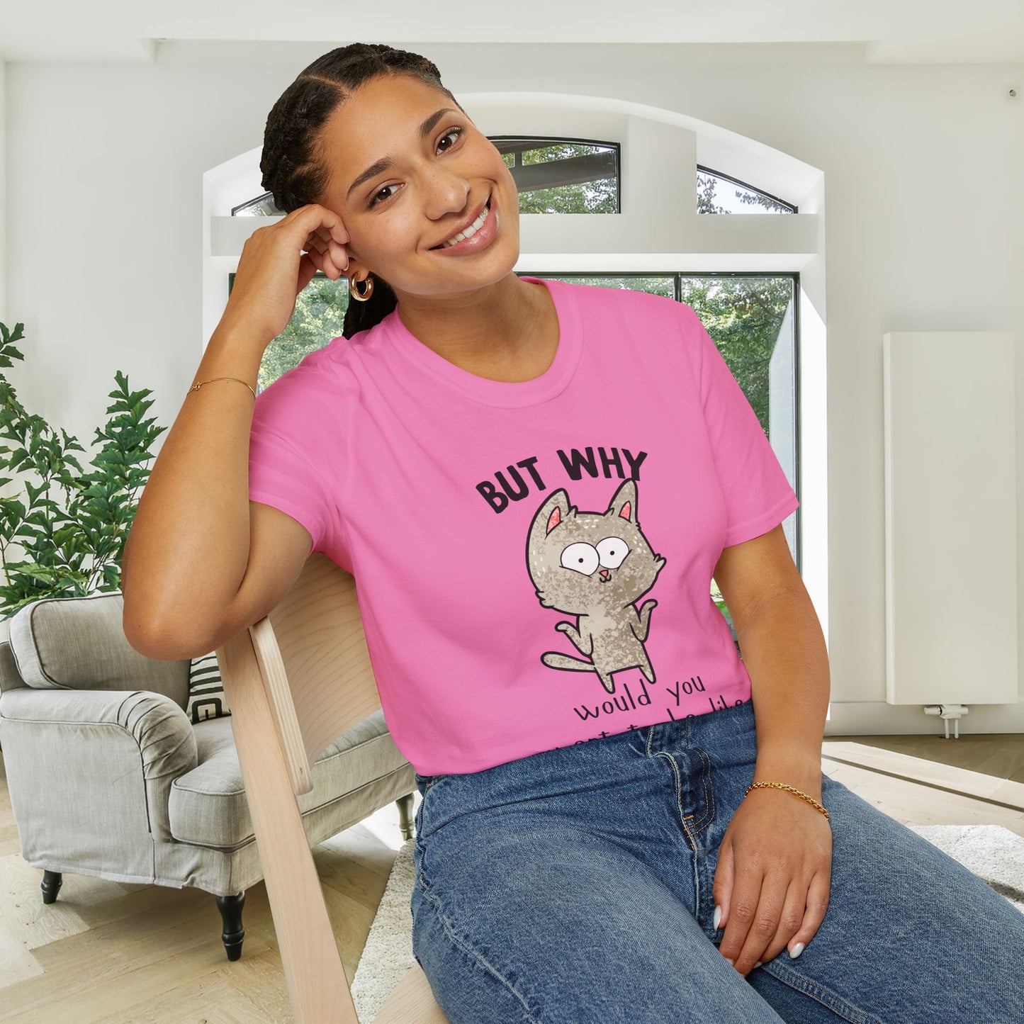 But Why Would You Want To Be Like Anyone Else? (Cat) Adult T-shirt