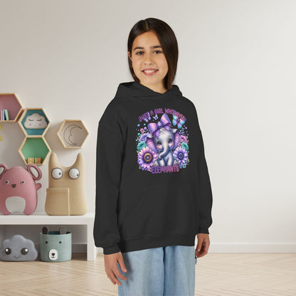 Just A Girl Who Loves Elephants Youth Heavy Blend Hoodie