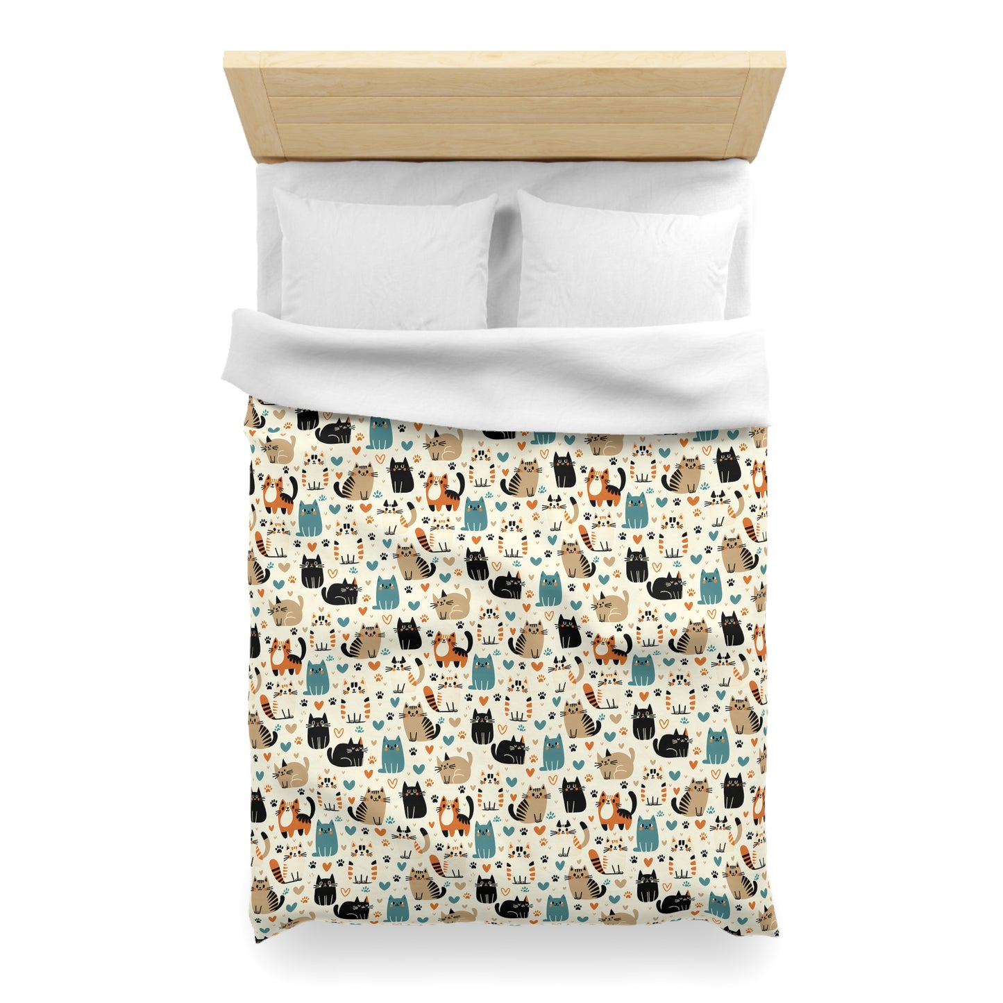 Whiskered Wonders Microfiber Duvet Cover
