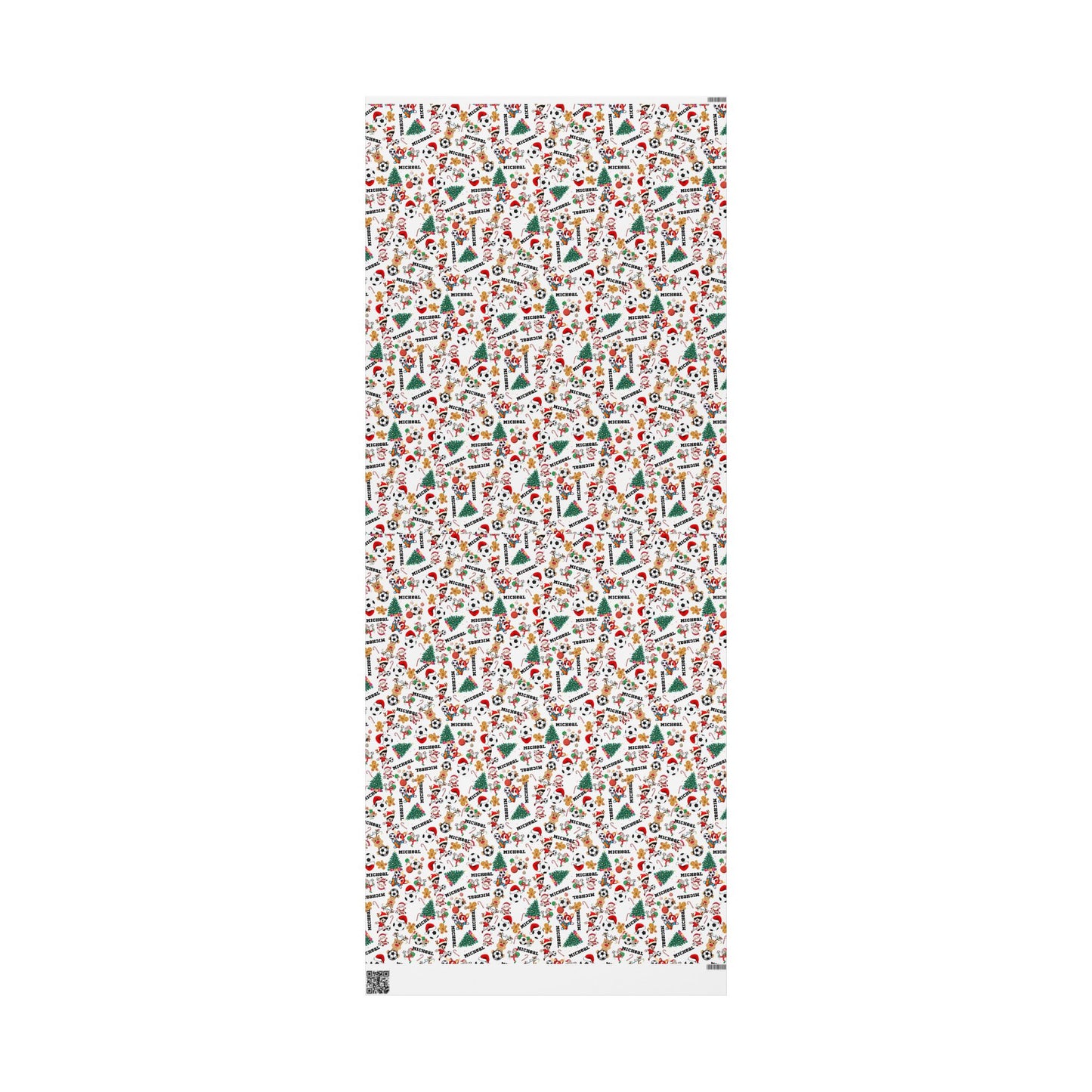 Christmas Soccer Custom Name Wrapping Paper (Micheal)