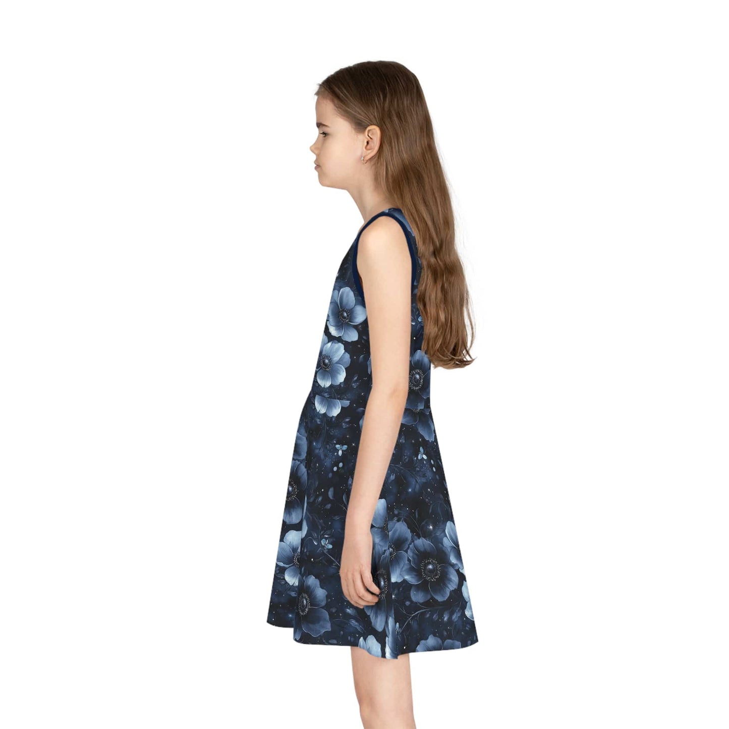 Midnight Blossoms Girls' Sleeveless Sundress