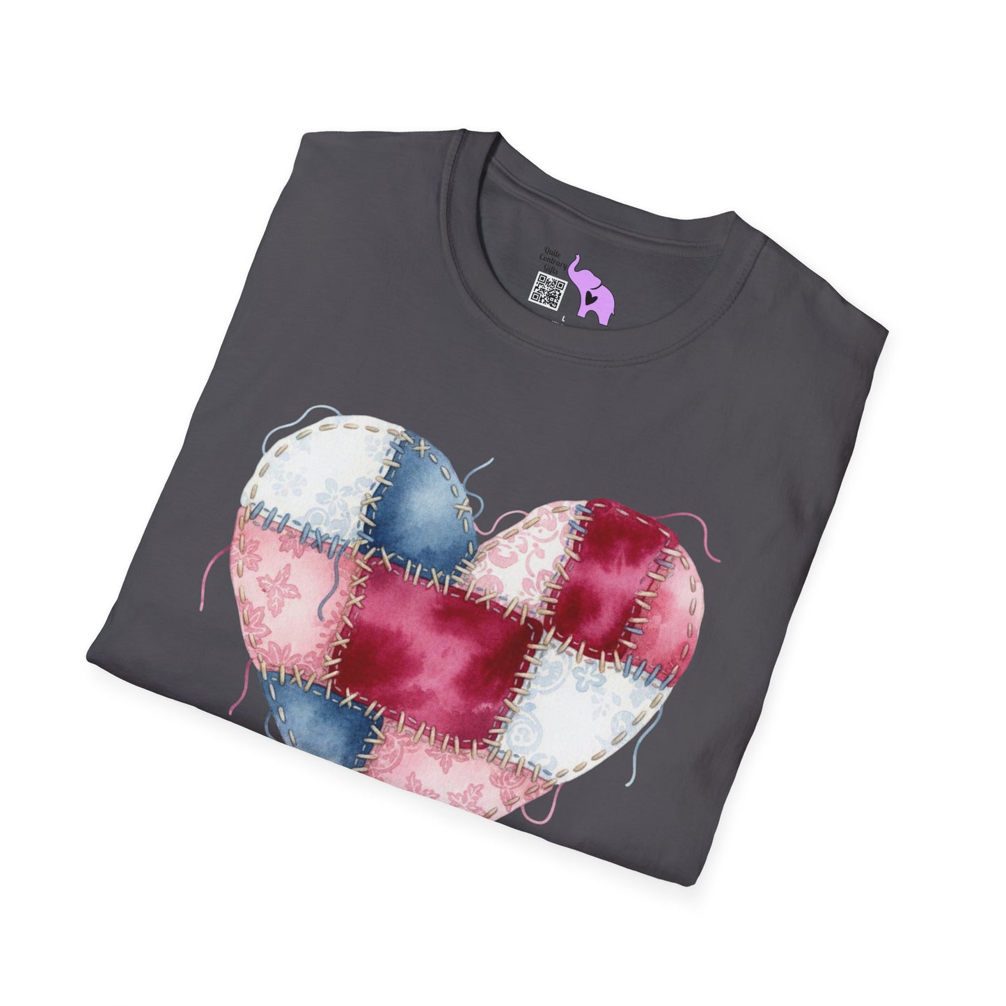 Patchwork Quilt Heart Adult T-shirt