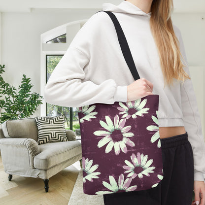 Purple Tide Petals Canvas Tote Bag