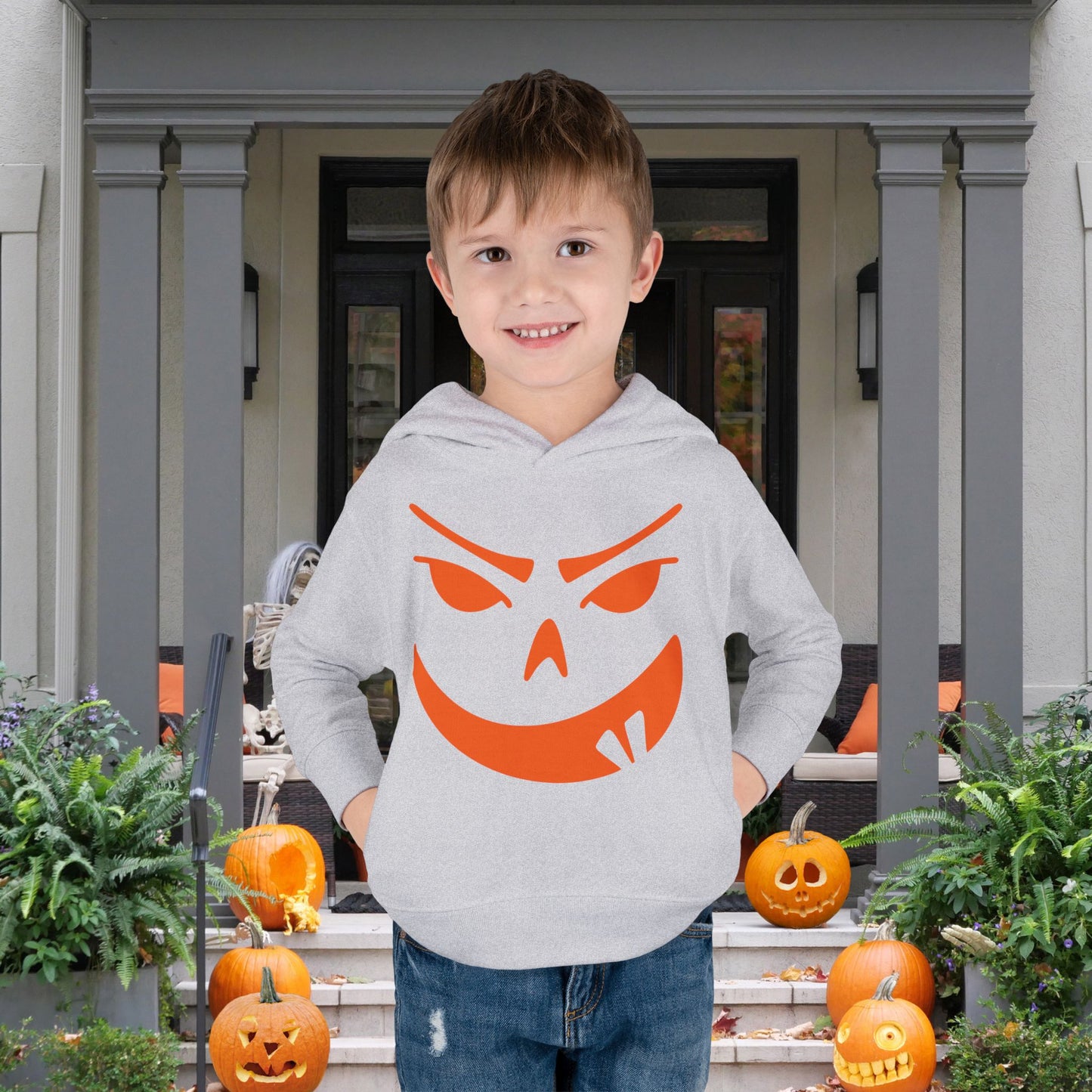 Goofy Grin Jack-O-Lantern Toddler Hoodie