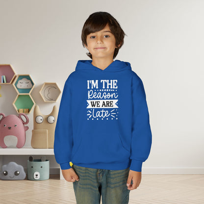 I'm The Reason We Are Late Youth Heavy Blend Hoodie