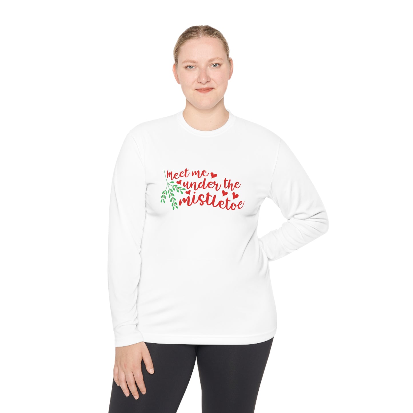 Meet Me Under The Mistletoe Adult Long Sleeve Tee