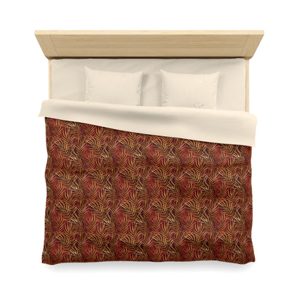 Crimson Palm Veil Microfiber Duvet Cover