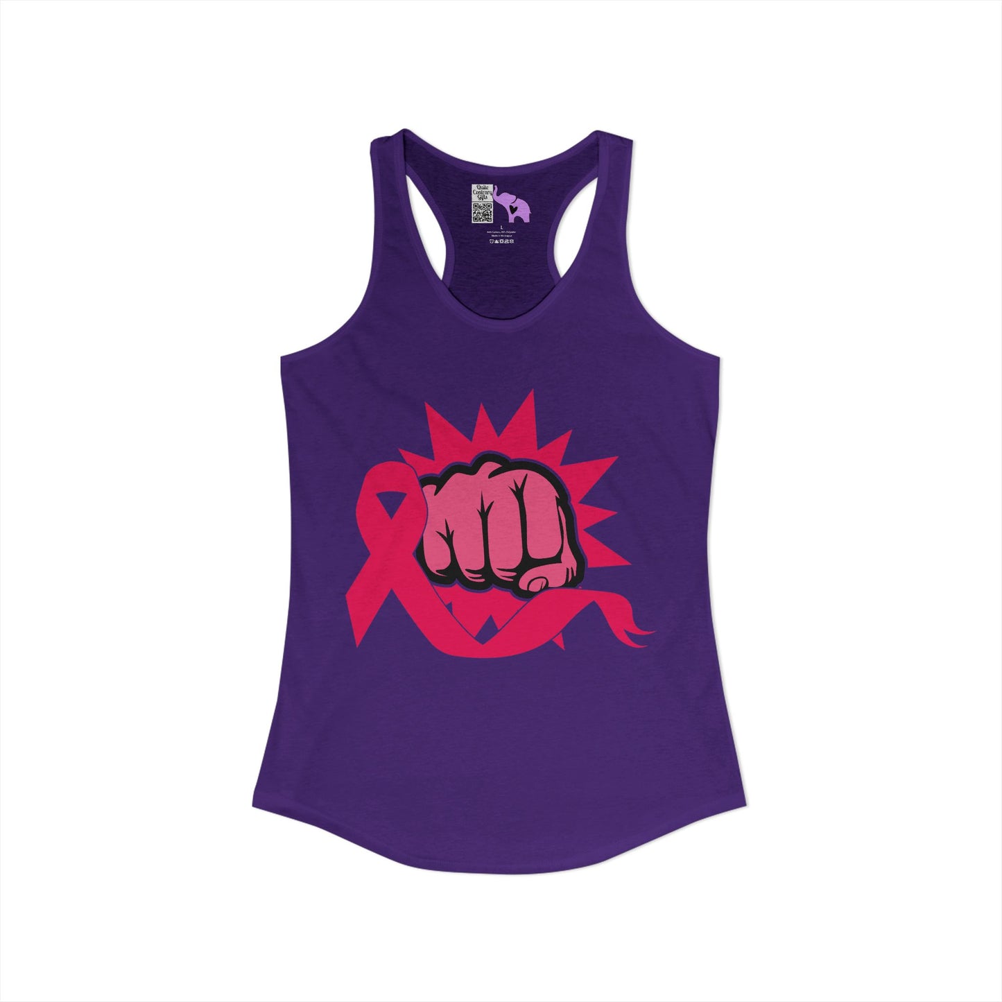 Breast Cancer Warrior Punch Women's Ideal Racerback Tank