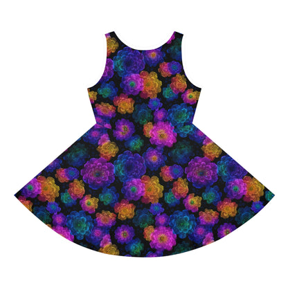 Luminous Carnations Girls' Sleeveless Sundress