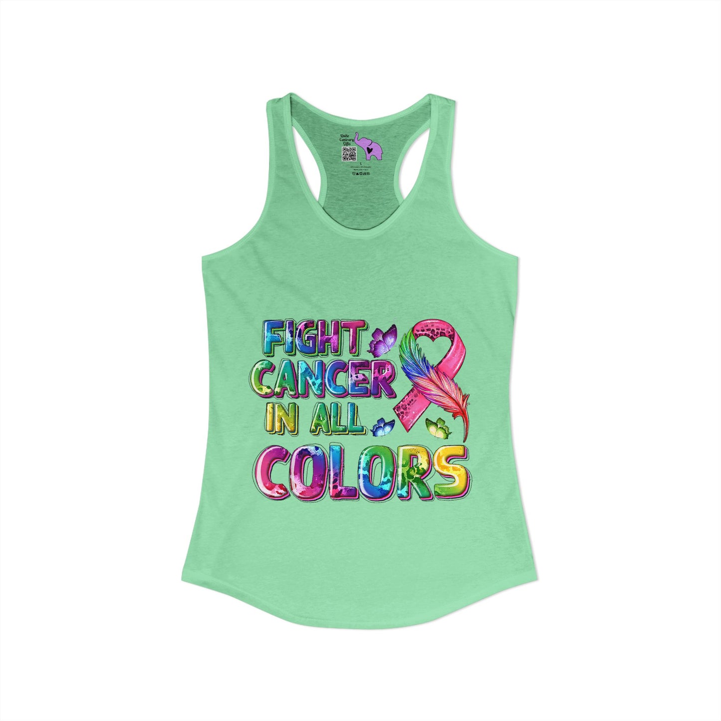 Fight Cancer In All Colors 8 Women's Ideal Racerback Tank