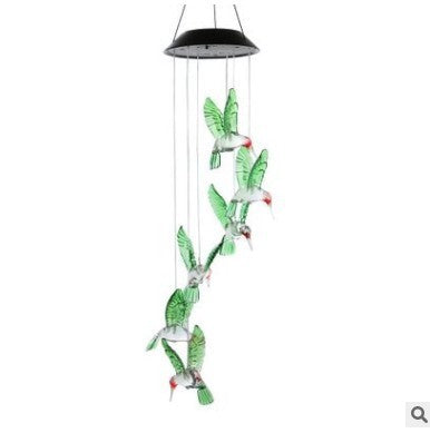 LED Solar Hummingbird Color Changing Wind Chime