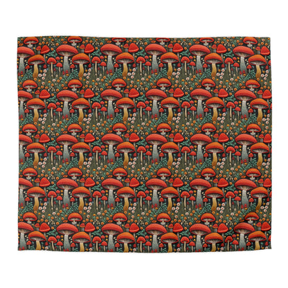 Mushroom Meadow Microfiber Duvet Cover