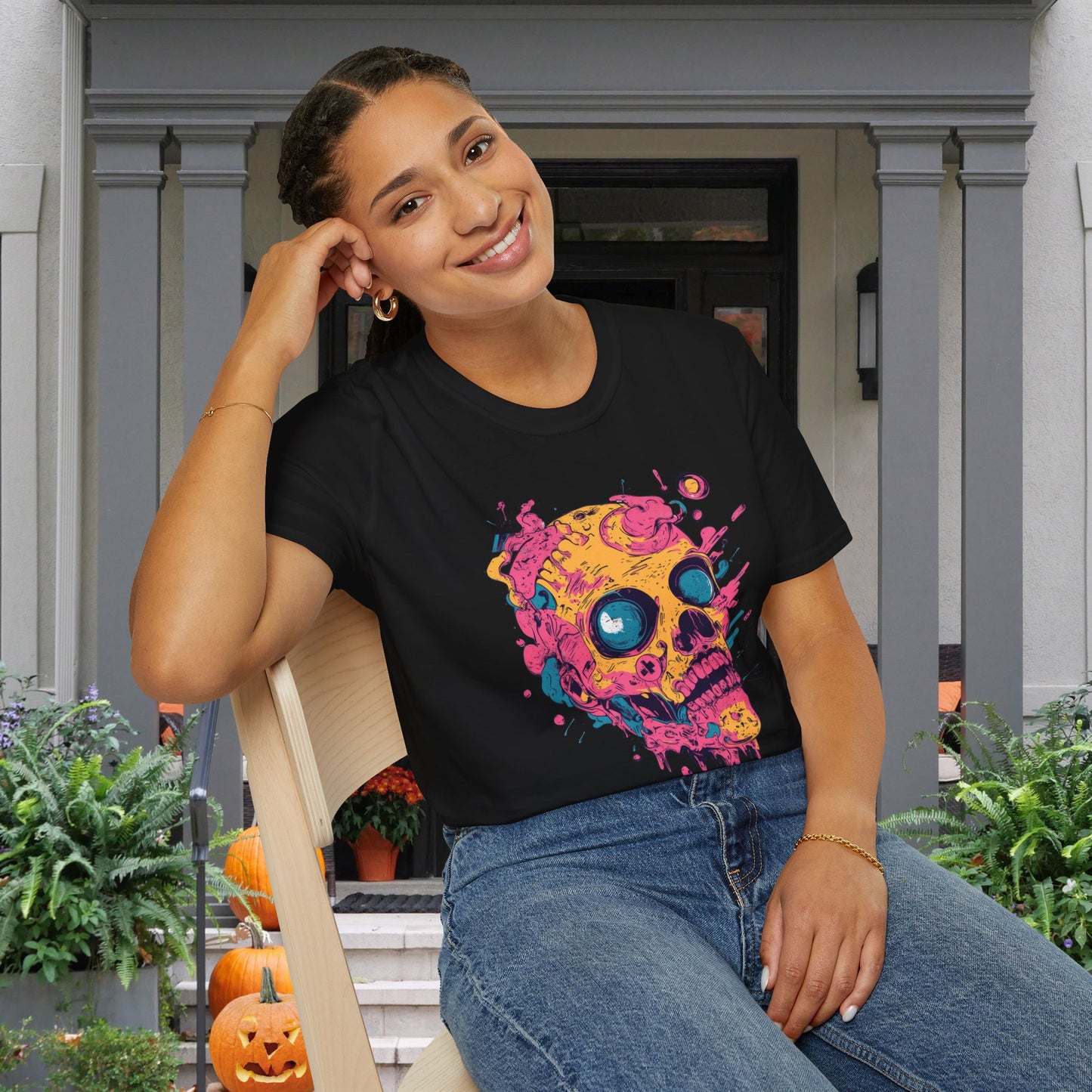 Sleepy Skull Adult T-shirt