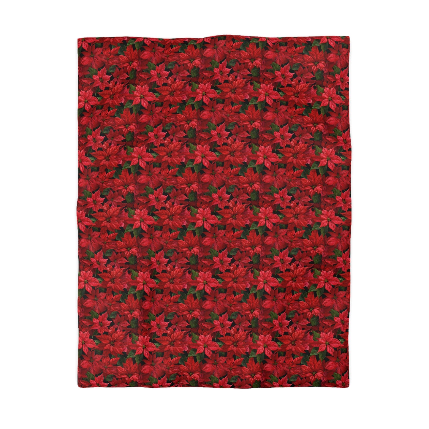 Copy of Winter Poinsettia Garden Microfiber Duvet Cover