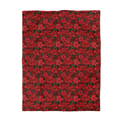 Copy of Winter Poinsettia Garden Microfiber Duvet Cover