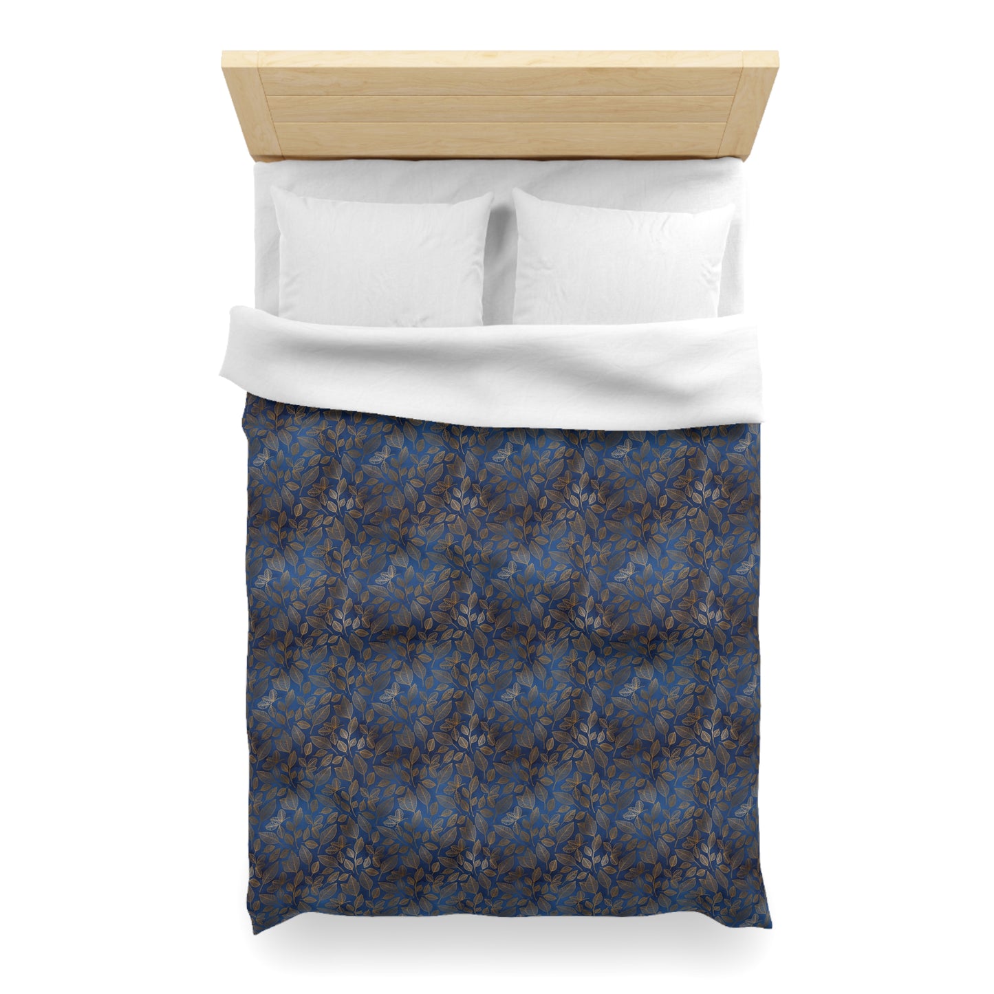 Navy & Gold Botanica Microfiber Duvet Cover