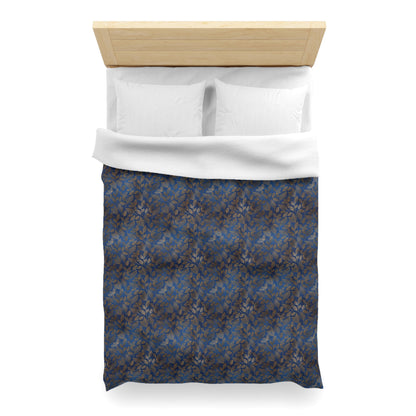 Navy & Gold Botanica Microfiber Duvet Cover