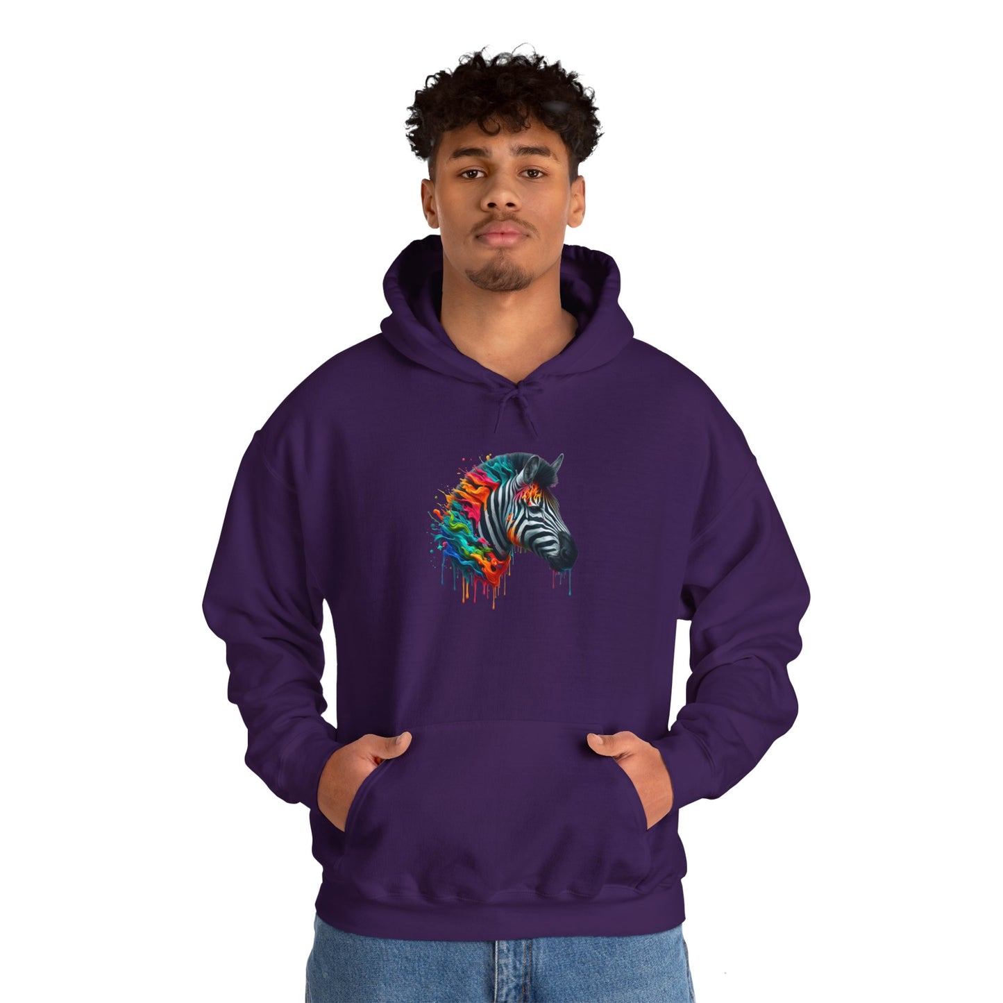 Colorful Zebra Heavy Blend™ Hooded Sweatshirt