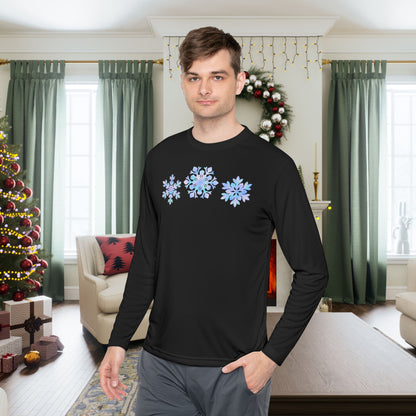 Blue Snowflakes Adult Long Sleeve Tee