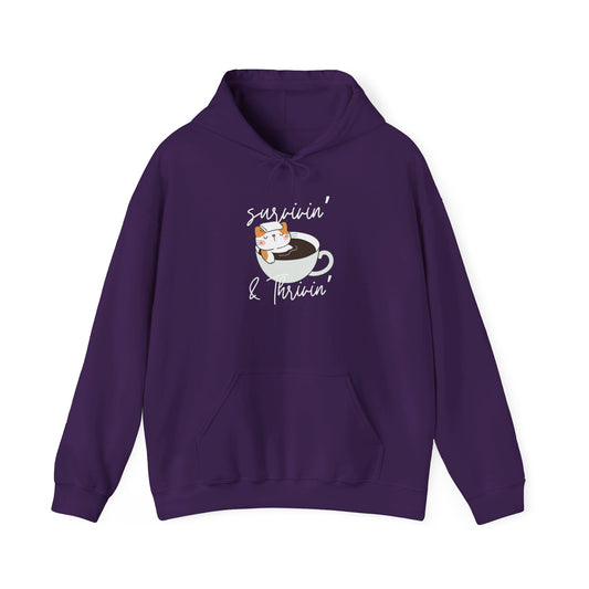 Survivin' and Thrivin' Cat Heavy Blend™ Hooded Sweatshirt