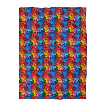 Palette Knife Hearts Microfiber Duvet Cover