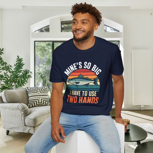 Mine's So Big I Have To Use Two Hands (Fish) Adult Tshirt
