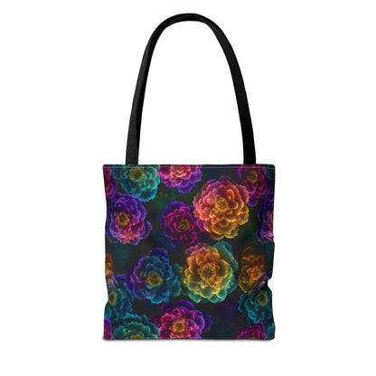 Neon Whisper Blooms Canvas Tote Bag