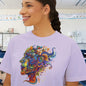 Colorful Paisley Woman Profile Women's Boxy Tee