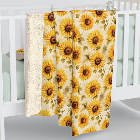 Sunflowers Sherpa Fleece Blanket