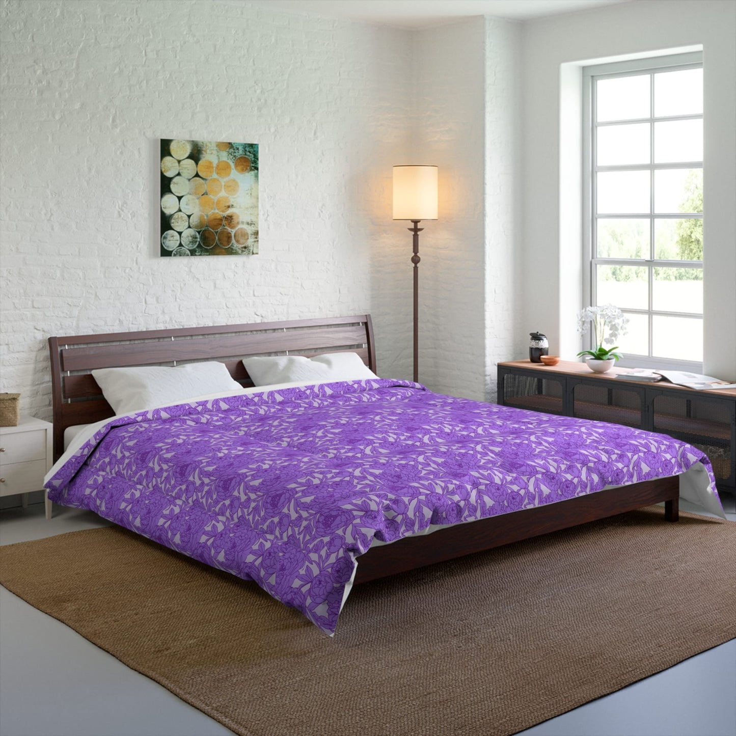 Lavender Peony Symphony Basic Bedding Set