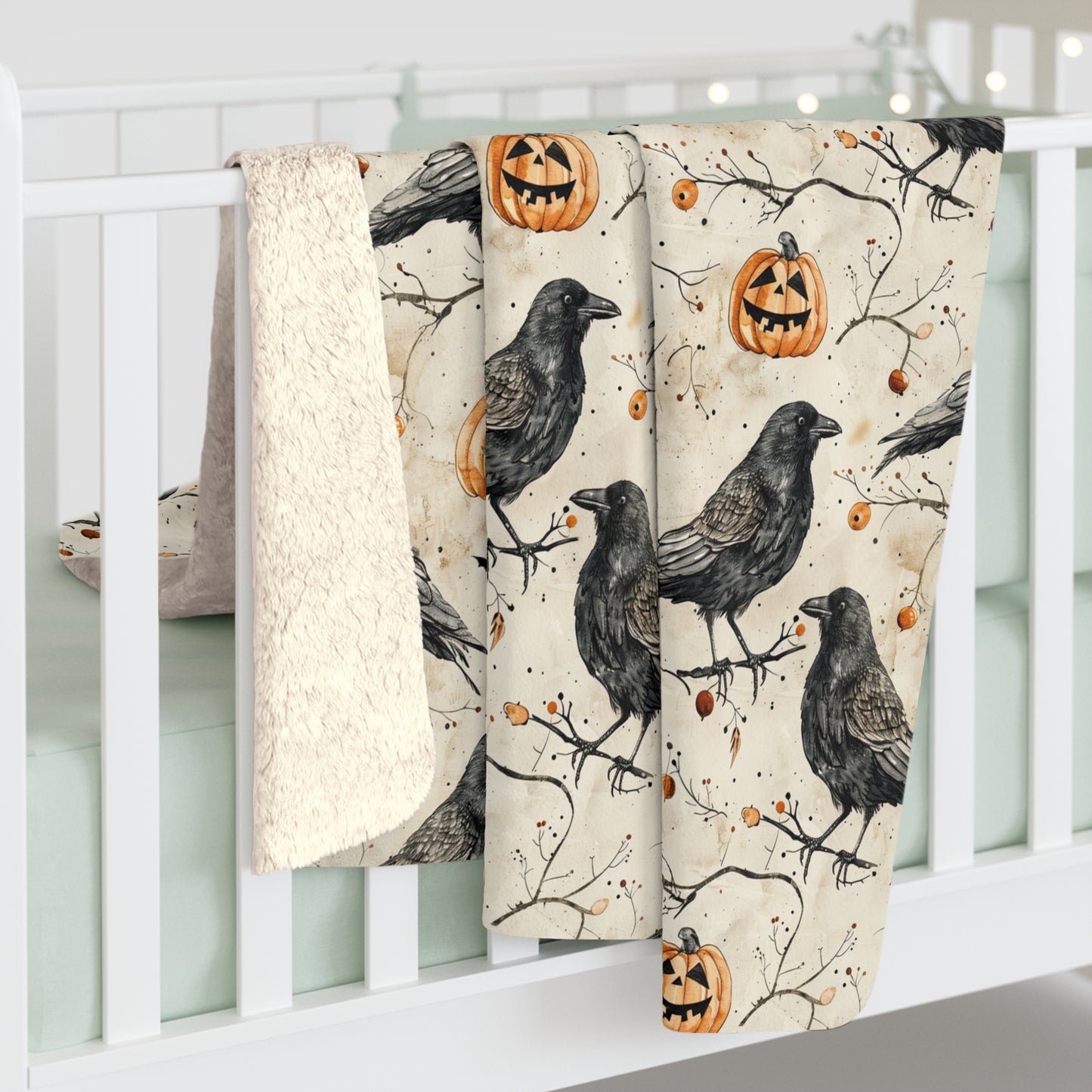Crow & Gourd Sherpa Fleece Blanket