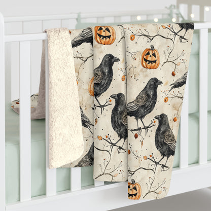 Crow & Gourd Sherpa Fleece Blanket
