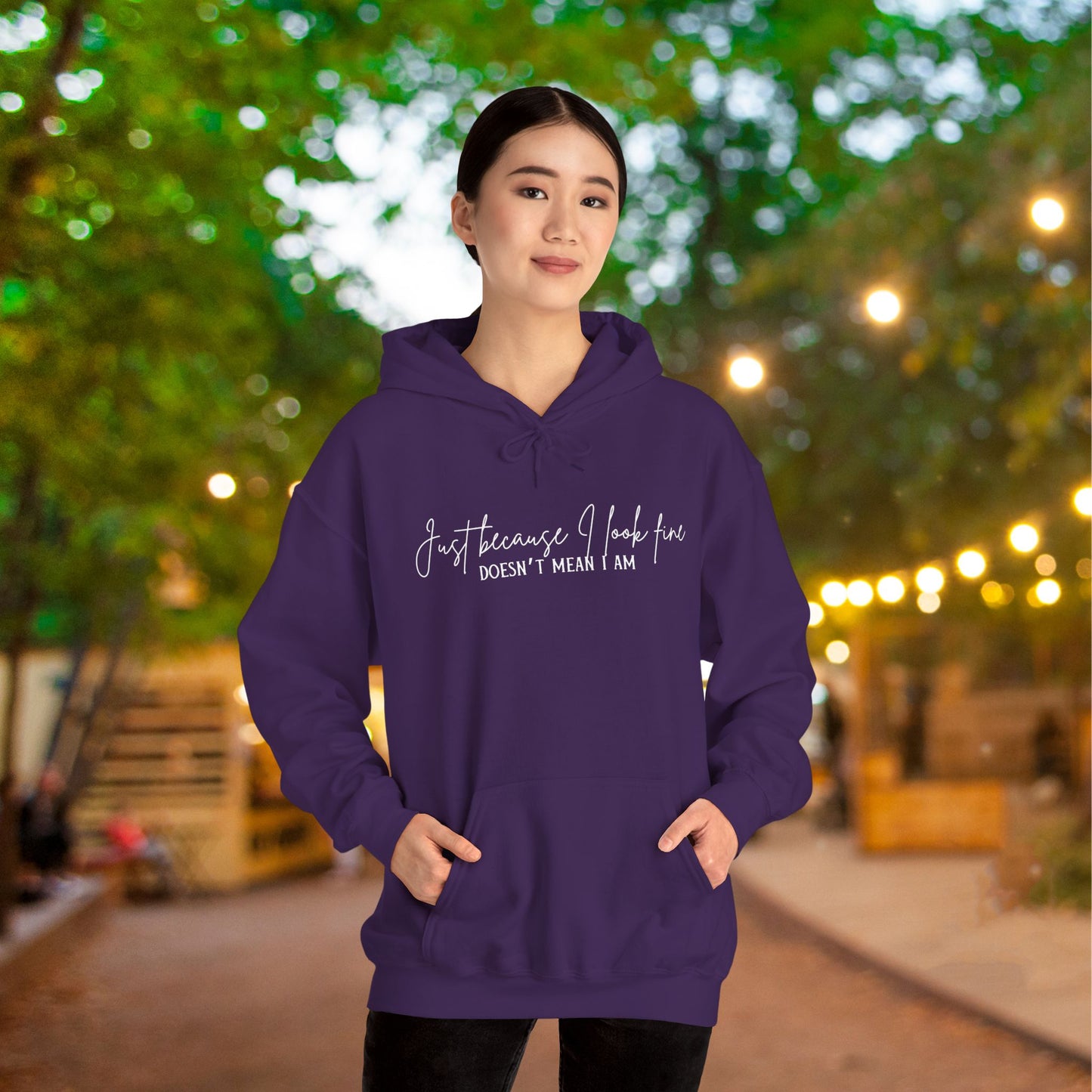 Just Because I Look Fine Doesn't Mean I Am Heavy Blend™ Hooded Sweatshirt
