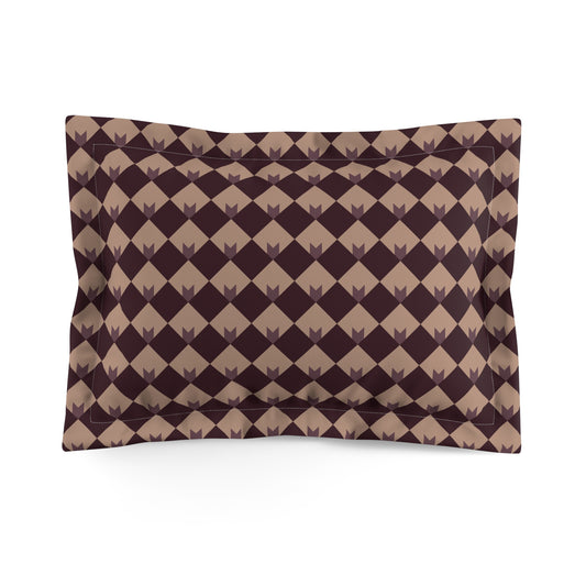 Diamond Bloom-Crimson & Plum Microfiber Pillow Sham