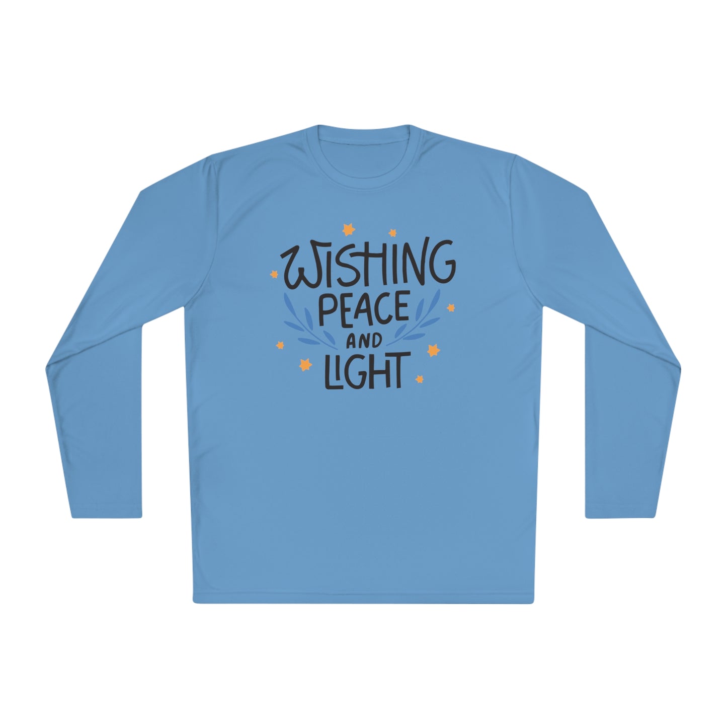 Hanukkah Wishing Peace & Light 3 Adult Long Sleeve Tee