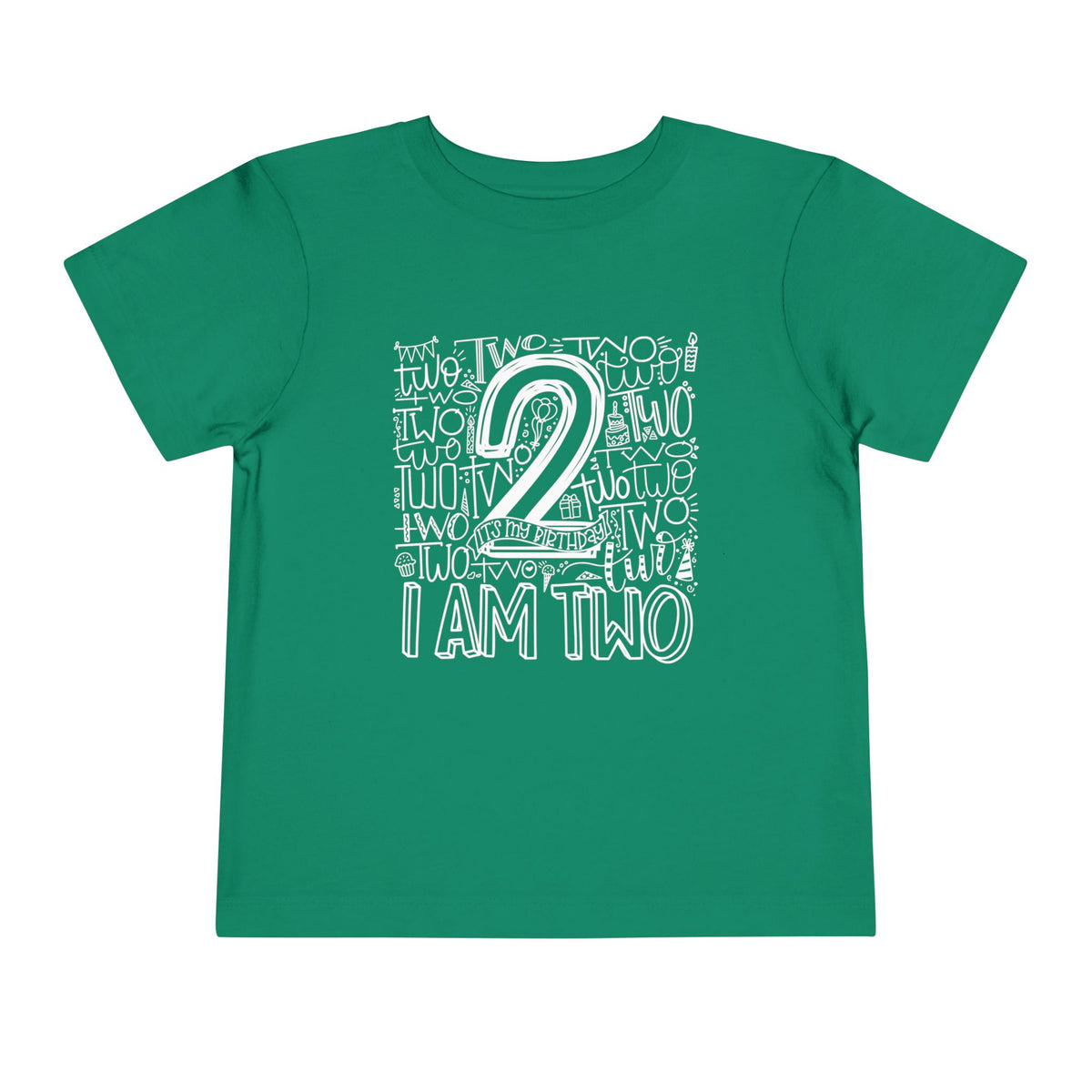I Am Two Typography Toddler Tee