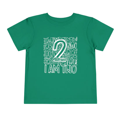 I Am Two Typography Toddler Tee