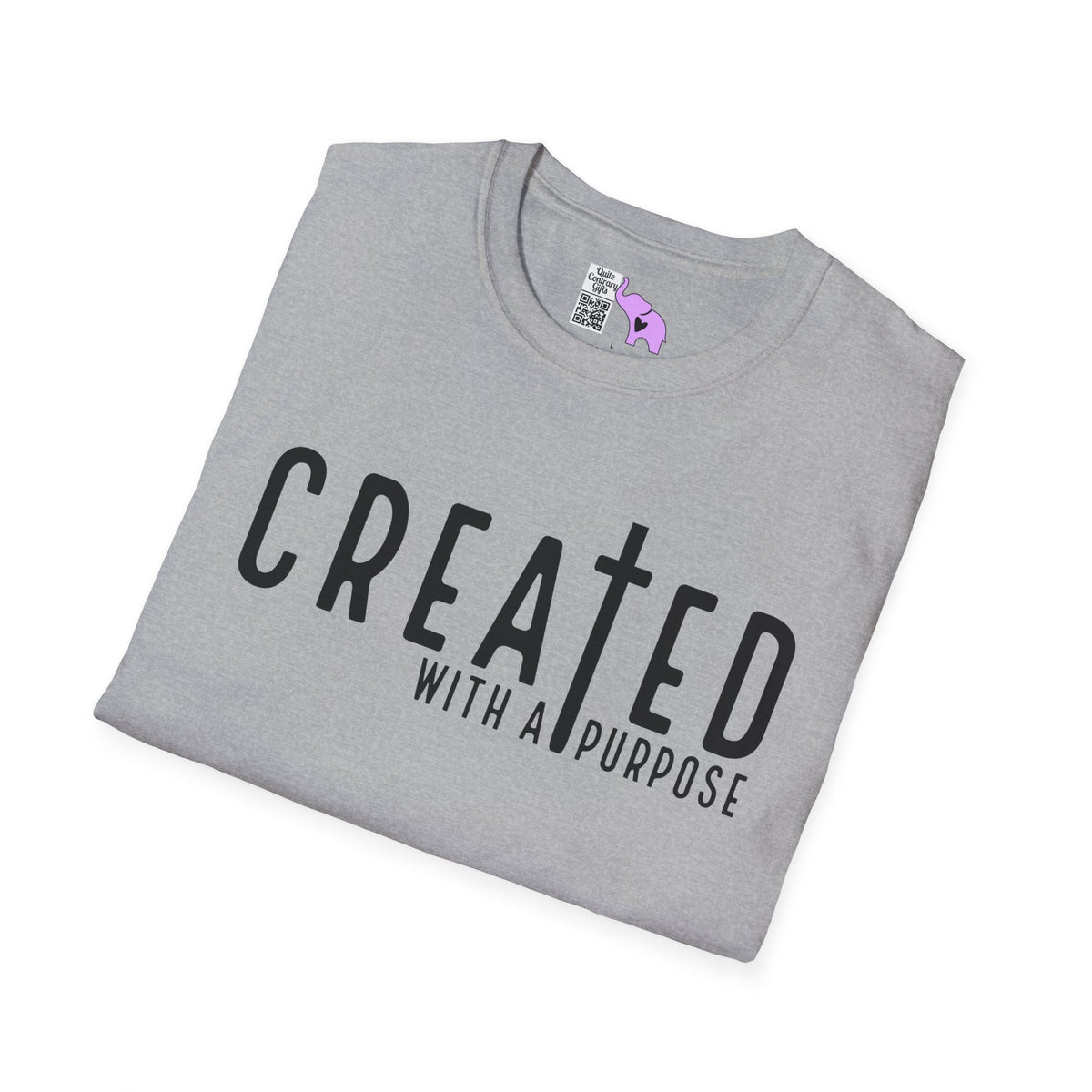 Created With A Purpose (with Cross) Adult T-shirt